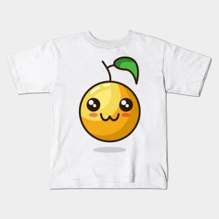 cute emoji orange react Kids T-Shirt